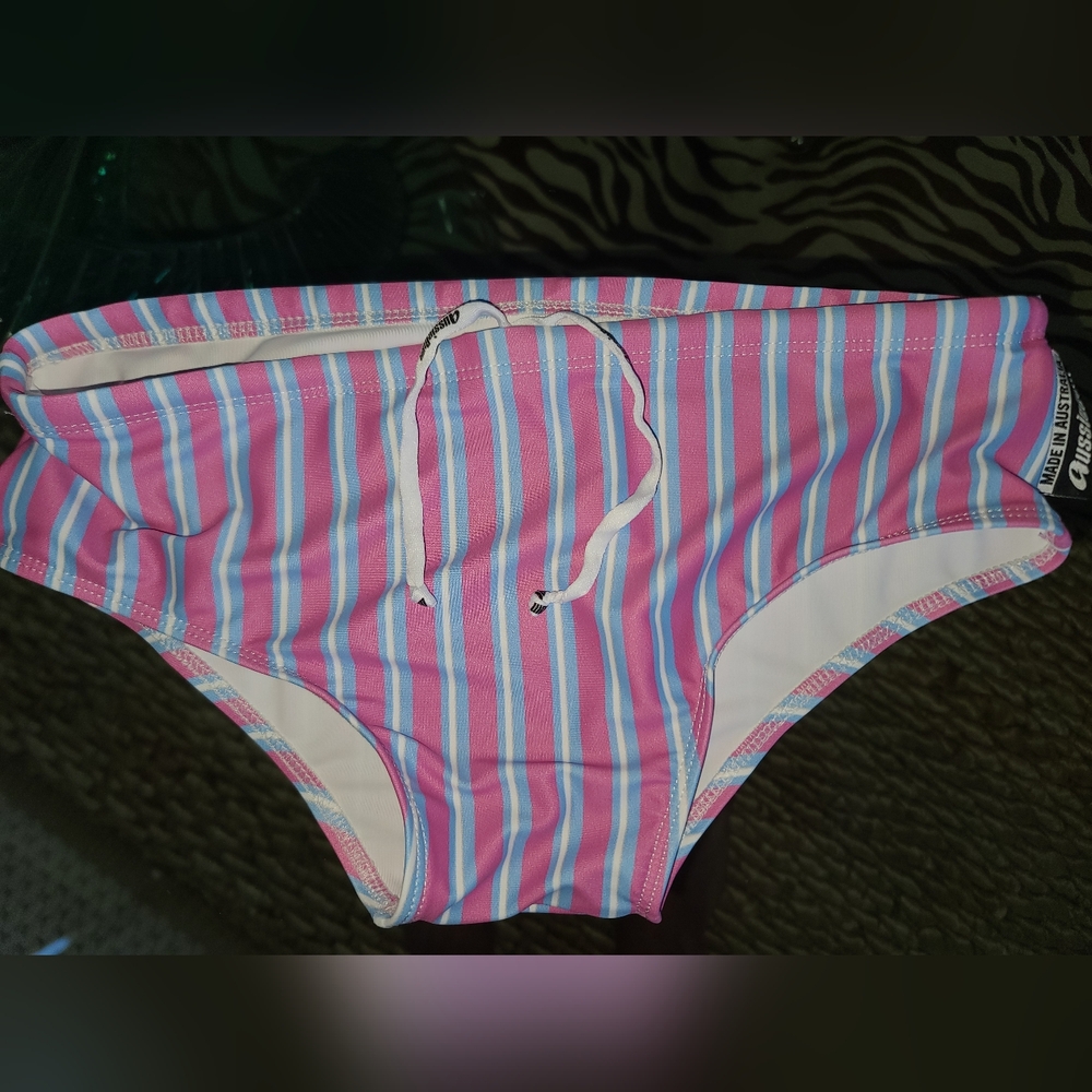 Aussiebum Striped Pink and Blue Swim Briefs